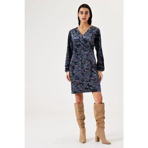 NWT GARCIA Velvet Floral Midnight Print Dress